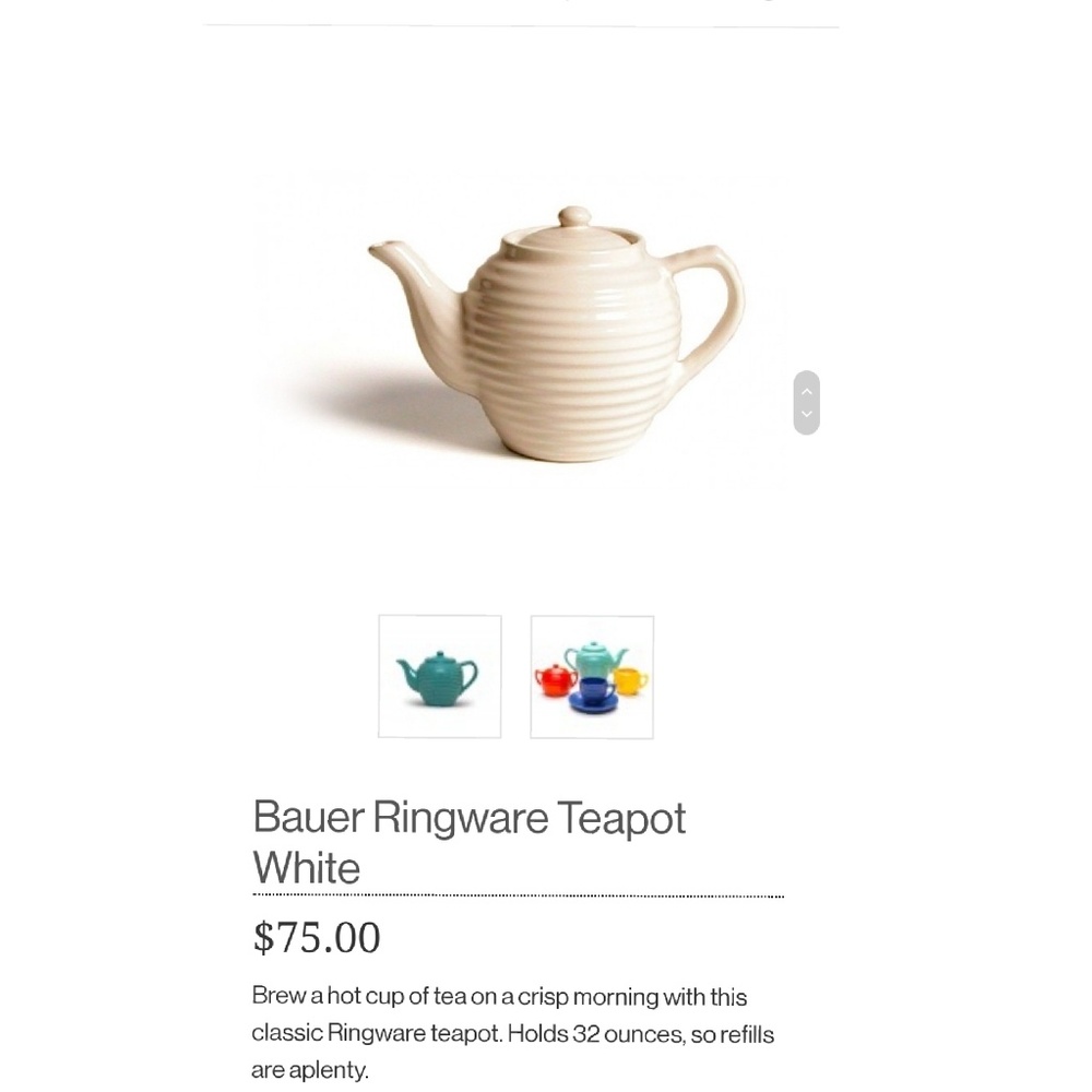 Bauer Pottery Tea Pot - Picture 4 of 5
